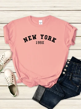 Niujorko 199X Asmenybės Laišką Moterys T-Shirt, Derliaus Dienos Prašmatnus Marškinėliai Harajuku Prekės trumpomis Rankovėmis Vasarą Streetwear T Shirts
