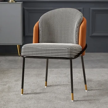 Nordic Light Luxury Fabric Valgomojo Kėdės, Virtuvės Modernus Minimalistinio Dizaineris Odos Atlošas Kėdės Namų Makiažo Kėdės
