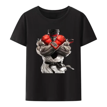 Gatvės Kovotojų Charakterį Ryu Plakatas Y2k T-shirts Žaidimo Stilius Modalinis O-neck Tee Viršuje Trumpas-sleev Vasaros Marškinėlius Vyrų T-shirt Tees