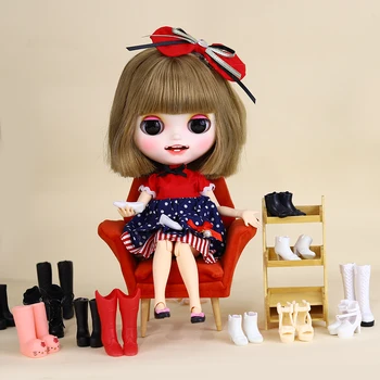Batai LEDINIS DBS Blyth lėlės guminiai batai serijos 1/6 30cm anime mergina licca kūno Bendroji kūno