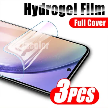 3PCS Hidrogelio Screen Protector For Samsung Galaxy A54 A34 A53 A23 A33 A13 4G 5G 54 34 33 23 13 4 5 G Apsauginės Plėvelės Vandens Gelis
